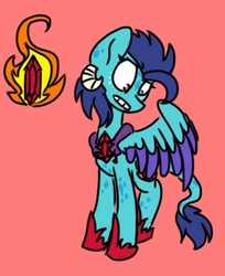 Size: 626x768 | Tagged: safe, artist:gamerart500, princess ember, pegasus, pony, g4, female, ponified, ponified ember, solo