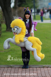 Size: 1500x2250 | Tagged: safe, artist:unicorniaworkshop, derpy hooves, twilight sparkle, alicorn, human, g4, auction, clothes, cosplay, costume, ebay, food, for sale, irl, irl human, life size, muffin, photo, plushie, twilight sparkle (alicorn)