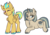 Size: 731x515 | Tagged: safe, artist:lulubell, oc, oc only, oc:gloom and doom, oc:livewire, pegasus, pony, unicorn, female, mare, simple background, transparent background