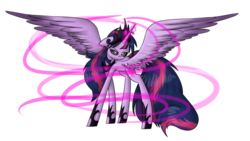 Size: 1024x576 | Tagged: safe, artist:despotshy, twilight sparkle, alicorn, pony, g4, female, magic, mare, nightmare twilight, simple background, solo, transparent background, twilight sparkle (alicorn)