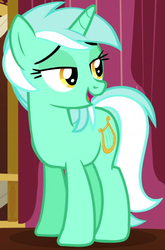 Size: 566x856 | Tagged: safe, screencap, lyra heartstrings, pony, unicorn, g4, slice of life (episode), female, lidded eyes, mare, open mouth, smiling, solo