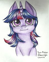 Size: 1091x1367 | Tagged: safe, artist:twixyamber, twilight sparkle, g4, cute, female, solo, traditional art, twiabetes