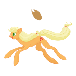 Size: 1500x1500 | Tagged: safe, artist:orcakisses, applejack, g4, female, hat, open mouth, running, simple background, smiling, solo, transparent background, vector