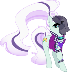 Size: 972x1006 | Tagged: safe, artist:orcakisses, coloratura, g4, bling, bustier, clothes, coat, countess coloratura, eyeshadow, female, looking at you, makeup, necklace, simple background, smiling, solo, transparent background, vector, veil