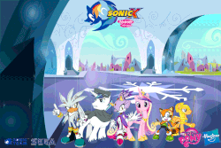 Size: 900x600 | Tagged: safe, artist:trungtranhaitrung, flash sentry, princess cadance, shining armor, g4, blaze the cat, crossover, crystal empire, gif, male, marine the raccoon, non-animated gif, silver the hedgehog, sonic the hedgehog, sonic the hedgehog (series)