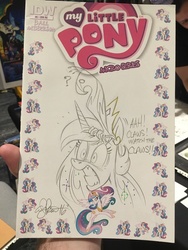 Size: 768x1024 | Tagged: safe, artist:andy price, idw, philomena, princess celestia, alicorn, phoenix, pony, g4, micro-series #8, my little pony micro-series, claws, comic cover, cover, cover art, female, mare, traditional art