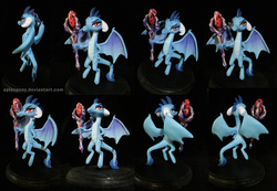 Size: 7000x4833 | Tagged: safe, artist:aplexpony, princess ember, dragon, g4, absurd resolution, bloodstone scepter, craft, dragon lord ember, female, figure, solo, statuette