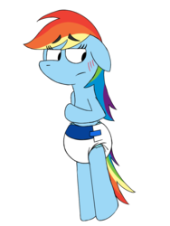 Size: 768x1024 | Tagged: safe, artist:rgr98-dd, rainbow dash, g4, diaper, female, non-baby in diaper, poofy diaper, solo
