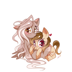 Size: 1200x1200 | Tagged: safe, artist:ipun, oc, oc only, cuddling, heart eyes, simple background, snuggling, transparent background, wingding eyes