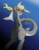 Size: 4252x5480 | Tagged: safe, artist:pixeloosh, oc, oc only, original species, shark pony, absurd resolution, bubble, crepuscular rays, dorsal fin, fin, fish tail, flowing mane, flowing tail, gills, looking at you, ocean, scales, smiling, smiling at you, solo, sunlight, swimming, tail, underwater, water