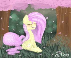 Size: 1600x1300 | Tagged: safe, artist:starletxox, fluttershy, g4, female, flower, solo, spring