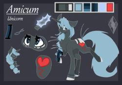 Size: 1024x717 | Tagged: safe, artist:diaxmine, oc, oc only, oc:amicum, reference sheet