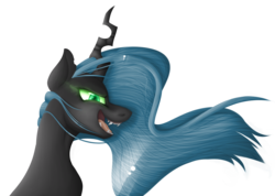Size: 1751x1244 | Tagged: dead source, safe, artist:z0mb1e-cat, queen chrysalis, changeling, changeling queen, g4, bust, female, portrait, simple background, solo, transparent background