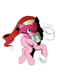 Size: 1024x1365 | Tagged: safe, artist:pajama-ham, pinkie pie, g4, clothes, female, ice skating, scarf, solo