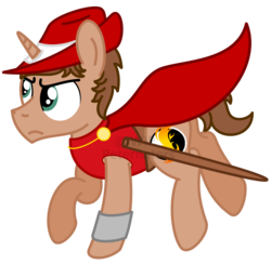 Size: 1049x1023 | Tagged: safe, artist:peternators, oc, oc only, oc:heroic armour, pony, unicorn, cape, clothes, hat, red mage, simple background, solo, transparent background, vector, wip