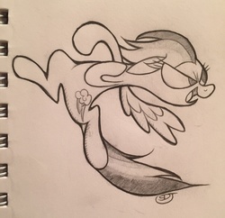 Size: 2446x2372 | Tagged: safe, artist:sparkarez, rainbow dash, g4, female, high res, monochrome, solo, traditional art