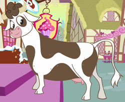 Size: 606x494 | Tagged: safe, screencap, daisy jo, cow, a friend in deed, g4, cloven hooves, female, solo, udder