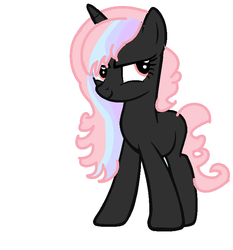 Size: 704x754 | Tagged: safe, artist:broken tiia, oc, oc only, oc:bubblegum twinkles, pony, unicorn, base used, femboy, male, pink hair, simple background, solo, trap, white background