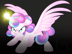 Size: 1280x960 | Tagged: safe, artist:dragonfoxgirl, princess flurry heart, g4, angry, female, fury heart, glowing horn, horn, magic, older, solo, unamused