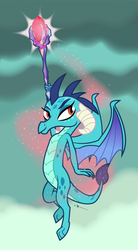 Size: 660x1200 | Tagged: safe, artist:dm29, princess ember, dragon, g4, gauntlet of fire, bloodstone scepter, dragon lord ember, female, magical girl, solo