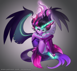 Size: 860x800 | Tagged: safe, artist:racoonsan, sci-twi, twilight sparkle, equestria girls, g4, my little pony equestria girls: friendship games, adorasexy, bare shoulders, crying, cute, dejected, female, lonely, looking at you, midnight sparkle, midnightabetes, miserable, nightmare retardant, sad, sadorable, sexy, sleeveless, solo, spread wings, strapless, stupid sexy midnight sparkle, sweet dreams fuel, twiabetes