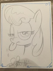 Size: 1536x2048 | Tagged: source needed, safe, artist:andypriceart, sassaflash, g4, solo, tongue out, traditional art