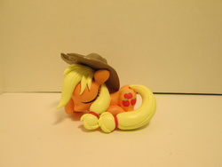 Size: 4608x3456 | Tagged: safe, artist:earthenpony, applejack, g4, craft, eyes closed, female, prone, sculpture, sleeping, solo