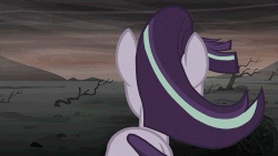 Size: 640x360 | Tagged: safe, screencap, starlight glimmer, pony, g4, the cutie re-mark, alternate timeline, animated, ashlands timeline, barren, end of the world, female, implied genocide, loop, post-apocalyptic, stare, wasteland