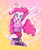 Size: 2868x3472 | Tagged: safe, artist:sumin6301, pinkie pie, equestria girls, g4, armpits, belly button, blushing, clothes, cute, diapinkes, excited, female, happy, high res, jumping, looking at you, midriff, open mouth, shorts, slippers, solo, tank top