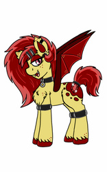 Size: 506x810 | Tagged: safe, artist:php62, oc, oc only, oc:ruby splash, bat pony, pony, race swap, solo