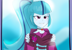 Size: 2051x1440 | Tagged: safe, artist:piccolocwel, sonata dusk, equestria girls, g4, blushing, female, solo