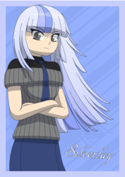 Size: 2084x2944 | Tagged: safe, artist:zacatron94, oc, oc only, oc:silverlay, human, clothes, high res, humanized, solo, sweater