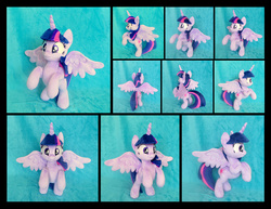 Size: 4689x3623 | Tagged: safe, artist:fireflytwinkletoes, twilight sparkle, alicorn, pony, g4, cute, female, irl, mare, photo, plushie, rearing, solo, spread wings, twiabetes, twilight sparkle (alicorn)