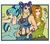 Size: 1164x1016 | Tagged: safe, artist:urusee584, adagio dazzle, aria blaze, sonata dusk, human, equestria girls, g4, belly button, birthmark, f.f., foo fighters, hermes costello, human coloration, humanized, jojo pose, jojo's bizarre adventure, jolyne cujoh, kiss (stand), midriff, request, sticker, stone ocean, tattoo, the dazzlings