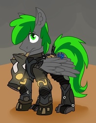 Size: 778x993 | Tagged: safe, oc, oc only, oc:karl, pegasus, pony, fallout equestria, armor, enclave, fallout, powered exoskeleton