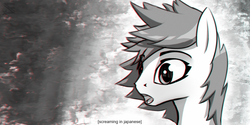 Size: 1440x720 | Tagged: safe, artist:justafallingstar, bust, japanese, manga style, portrait, screaming, sketch