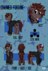 Size: 1187x1775 | Tagged: safe, artist:teabut, oc, oc only, oc:charmed fortune, pony, unicorn, brown eyes, reference sheet