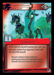 Size: 359x500 | Tagged: safe, enterplay, queen chrysalis, changeling, g4, marks in time, my little pony collectible card game, ccg, merchandise