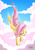 Size: 955x1351 | Tagged: safe, artist:mysticalpha, fluttershy, g4, eyes closed, female, sky, solo