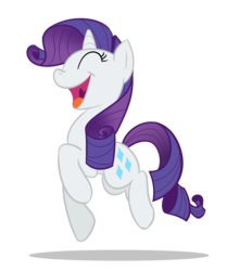 Size: 2357x2815 | Tagged: safe, artist:mister-saugrenu, rarity, g4, cute, eyes closed, female, happy, high res, jumping, raribetes, solo