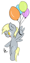 Size: 1341x2799 | Tagged: safe, artist:lavdraws, derpy hooves, pegasus, pony, g4, balloon, female, mare, solo