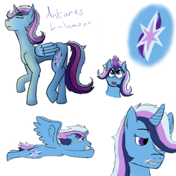 Size: 500x500 | Tagged: safe, artist:cancottondy, oc, oc only, oc:antares lulamoon, alicorn, pony, alicorn oc, female, magical lesbian spawn, next generation, offspring, parent:trixie, parent:twilight sparkle, parents:twixie, solo