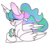 Size: 1024x896 | Tagged: safe, artist:korgikardigan, princess celestia, oc, oc:apollo, pony, g4, alternate hairstyle, duo, faic, impossibly large ears, lidded eyes, momlestia, mother and son, offspring, parent:princess celestia, ponytail, woll smoth