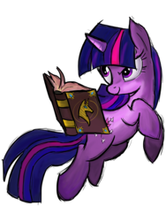Size: 2160x2880 | Tagged: dead source, safe, artist:ascendingphoenix, twilight sparkle, fighting is magic, g4, book, female, high res, rearing, solo, trace