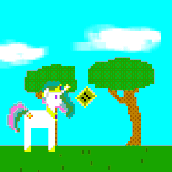 Size: 500x500 | Tagged: safe, artist:trippy_shippy, princess celestia, oc, oc:anon, human, g4, animated, momlestia, mother and son, pixel art, young