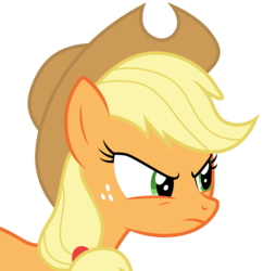Size: 3488x3597 | Tagged: safe, artist:cloudy glow, applejack, earth pony, pony, g4, leap of faith, .ai available, angry, female, freckles, high res, mare, simple background, solo, transparent background, vector