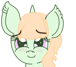 Size: 1096x968 | Tagged: safe, artist:broken tiia, derpibooru exclusive, oc, oc only, oc:exotic desire, pony, unicorn, blonde hair, blushing, bust, c:, cute, female, freckles, looking at you, ms paint, ocbetes, portrait, simple background, smiling, solo, starry eyes, white background, wingding eyes