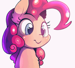 Size: 560x506 | Tagged: safe, artist:lunarmarshmallow, derpibooru exclusive, pinkie pie, earth pony, pony, :p, :t, animated, blinking, blushing, bust, chest fluff, cute, diapinkes, eye shimmer, female, heart eyes, mare, mlem, ponk, portrait, silly, simple background, smiling, solo, sweet dreams fuel, tongue out, weapons-grade cute, white background, wingding eyes