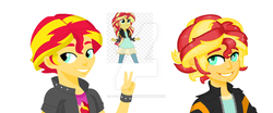 Size: 1024x428 | Tagged: safe, artist:a-r-i-a-1997, sunset shimmer, equestria girls, g4, equestria guys, male, redraw, rule 63, sunset glare, watermark, wip