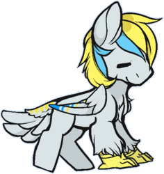 Size: 555x588 | Tagged: safe, artist:splashfree, oc, oc only, oc:cirrus sky, hippogriff, eyes closed, simple background, sleepy, solo, talons, transparent background